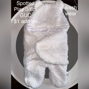 Adorable White Sherpa Baby Bunting with Bear Ears